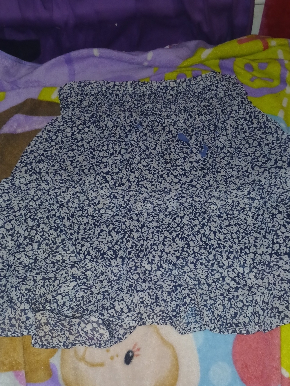 Sienna Sky Navy Blue and White Floral Skater Skirt